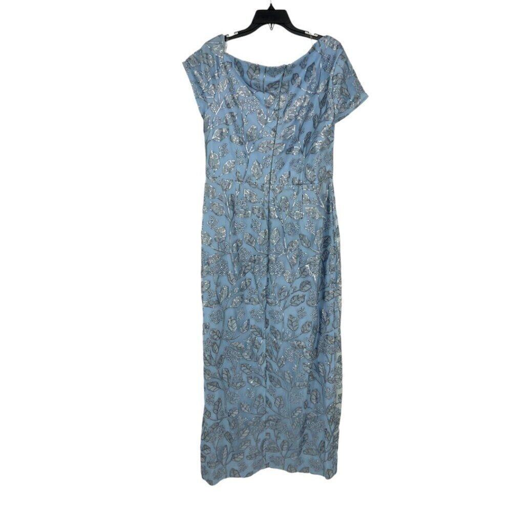 Js Collections Julia Cap Sleeve Column Gown Blue … - image 3